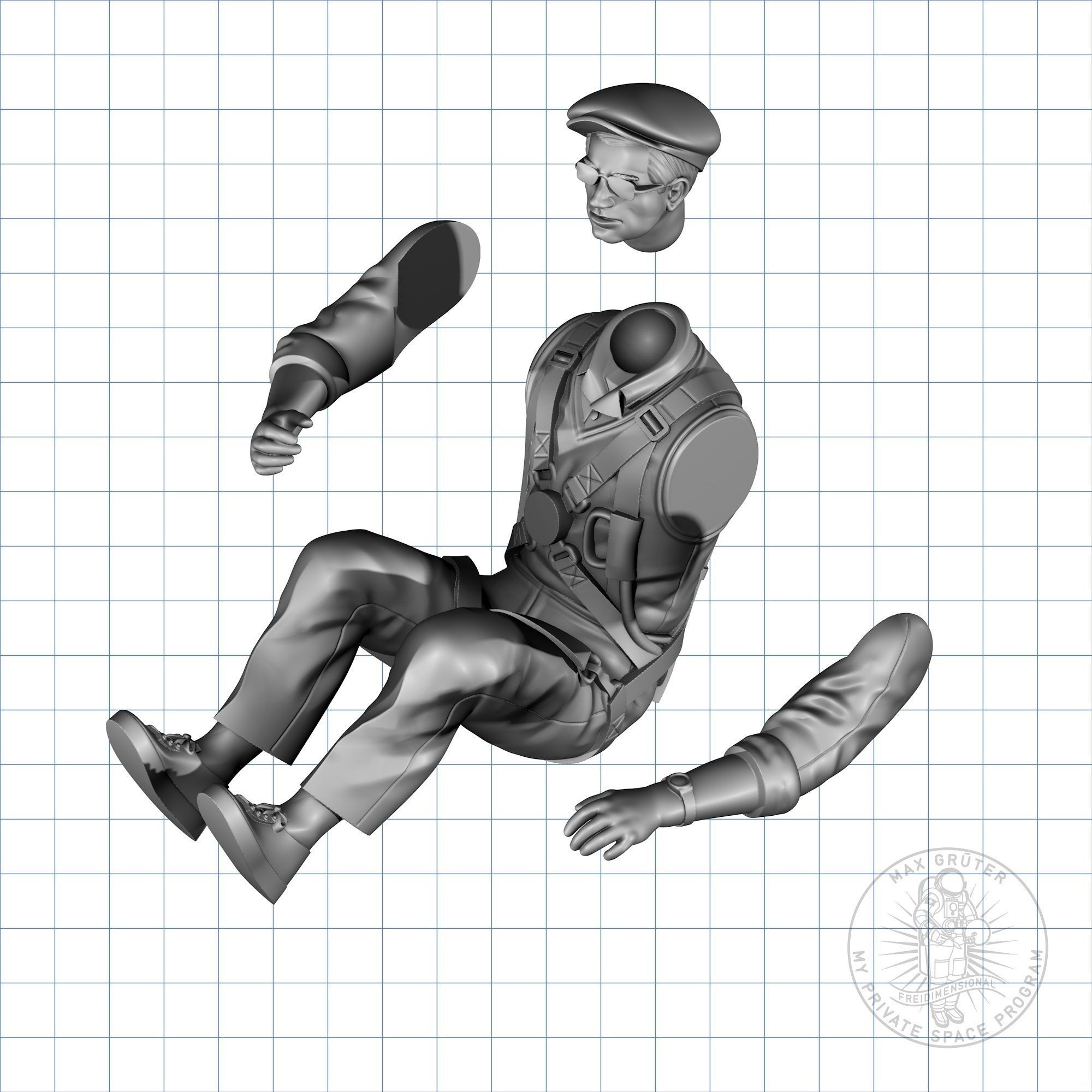 Vintage Glider Pilot 3D print model_5