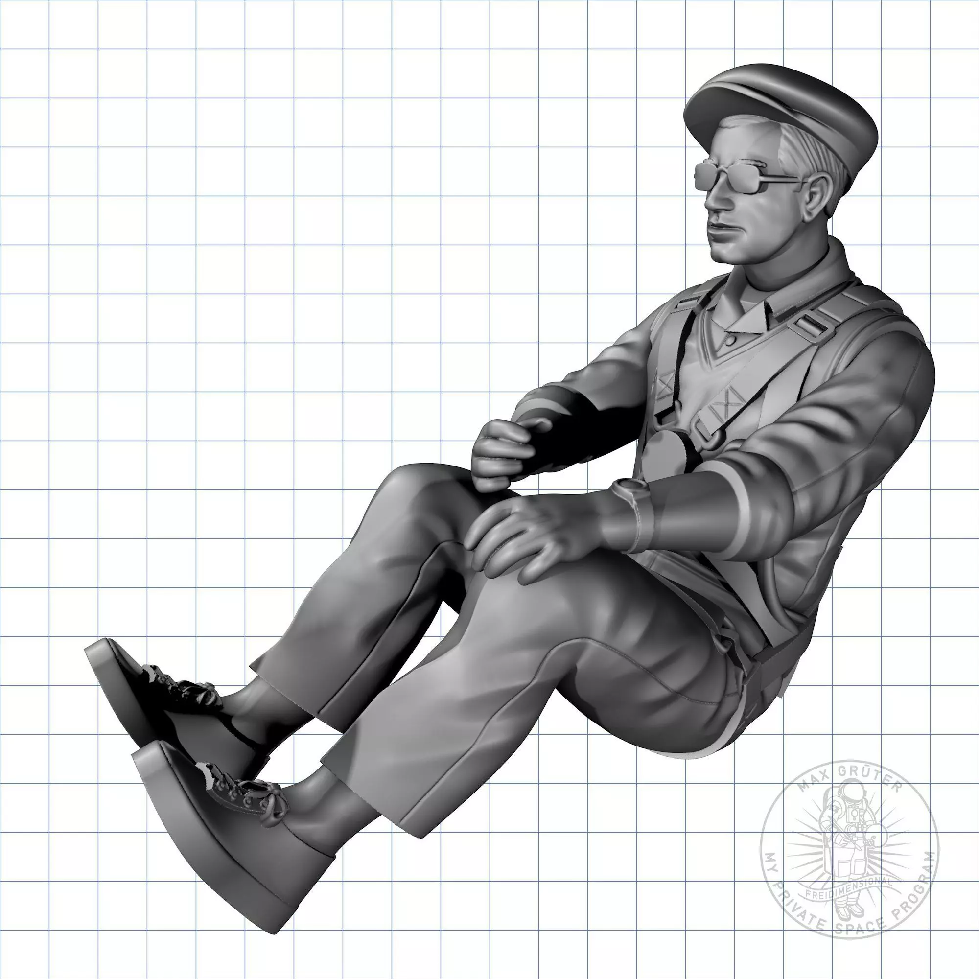 Vintage Glider Pilot 3D print model_0