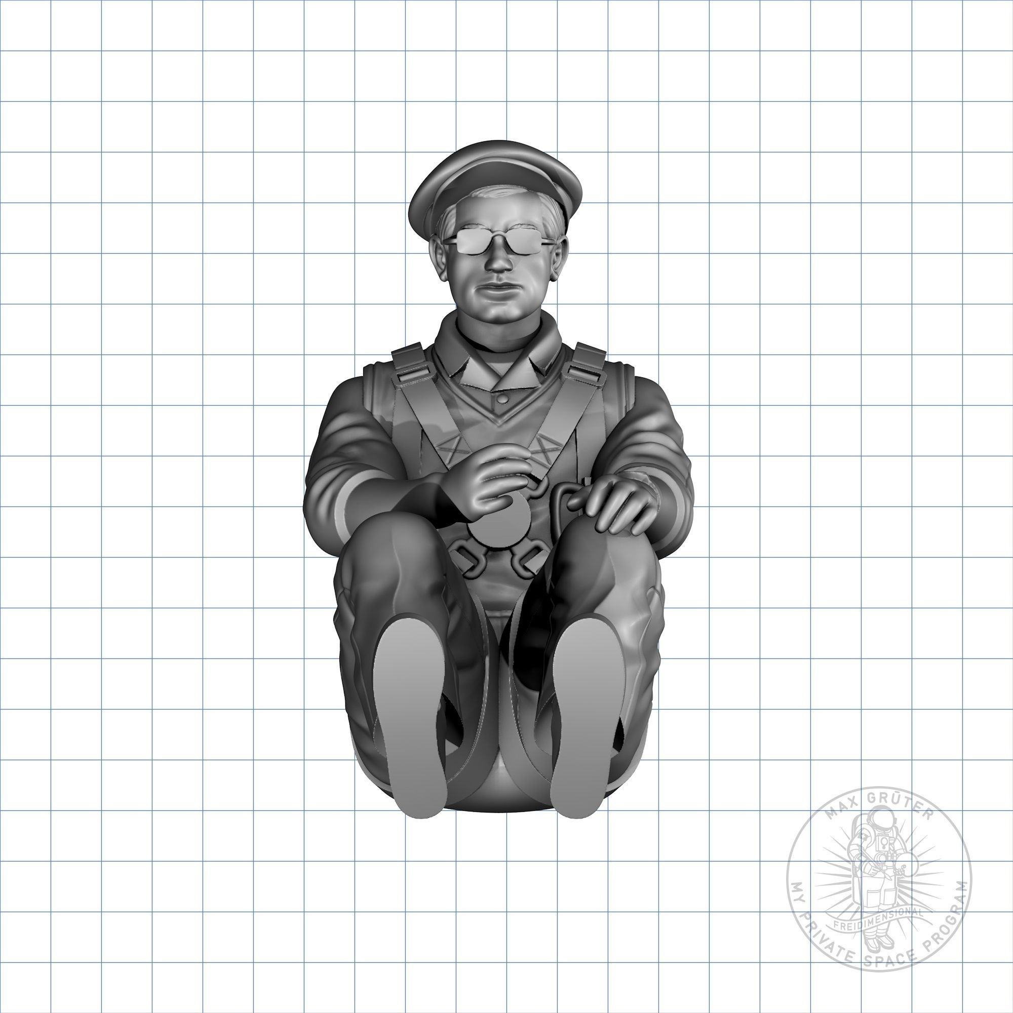 Vintage Glider Pilot 3D print model_3