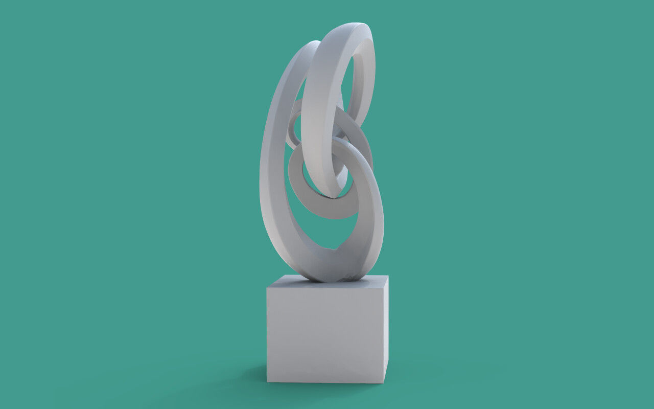 Infinity - Mobius - Abstract Art Sculpture - Heart 3D print model_3