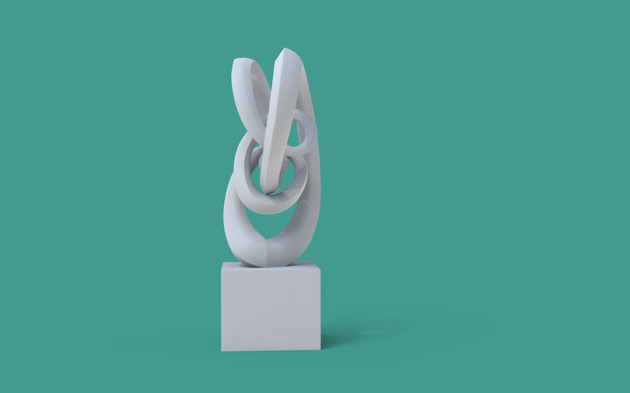 Infinity - Mobius - Abstract Art Sculpture - Heart 3D print model_4