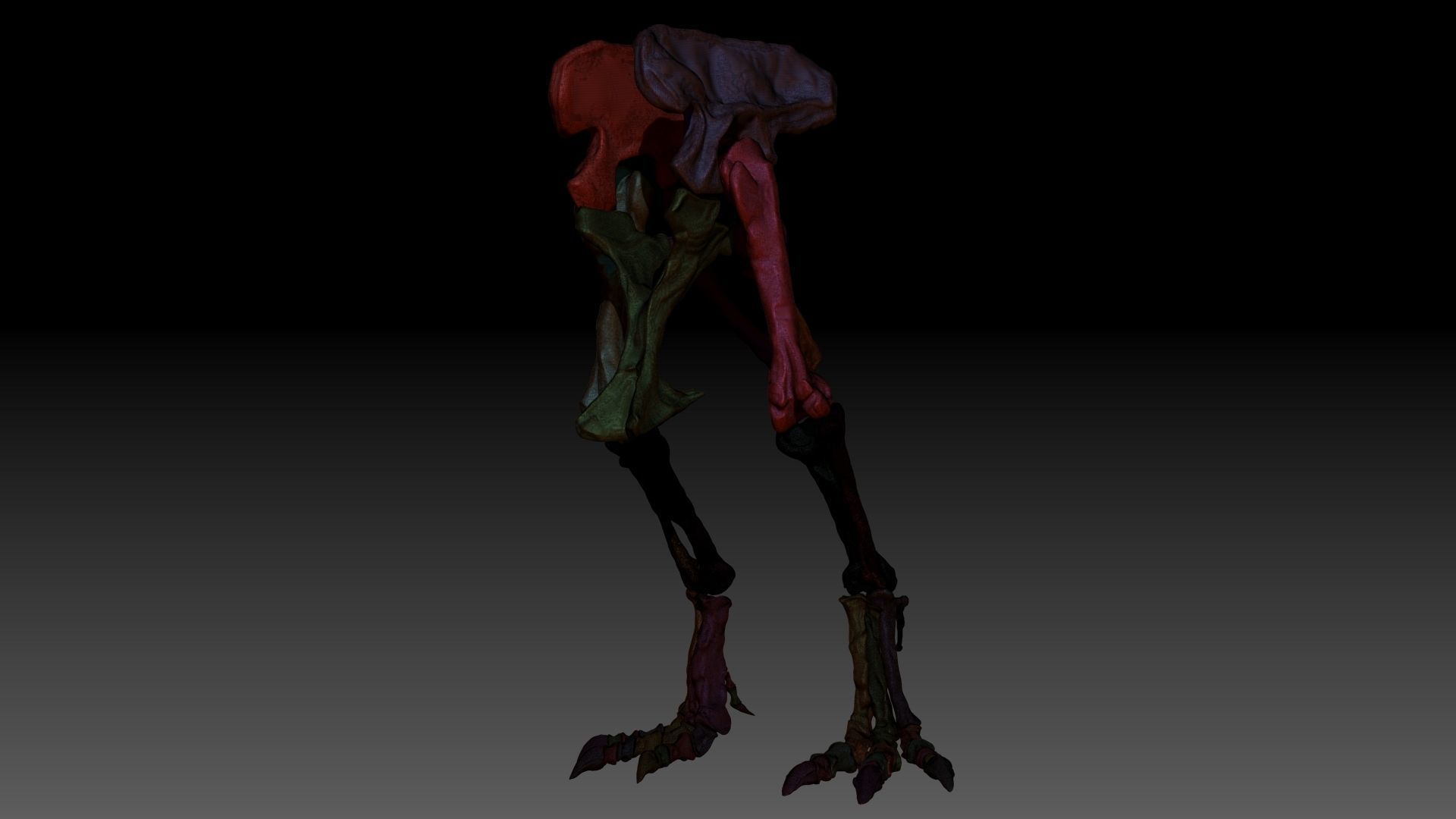 Dinosaur Giganotosaurus Hip Leg Set Skeletons 3D model_6