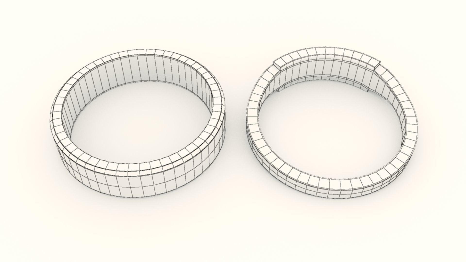 Architect Couple Ring Gold 3D print model_15