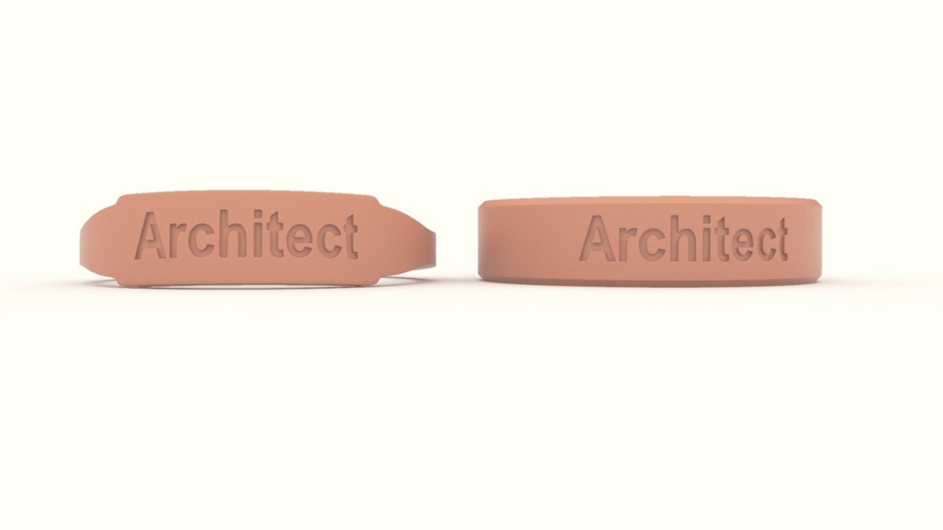 Architect Couple Ring Gold 3D print model_7