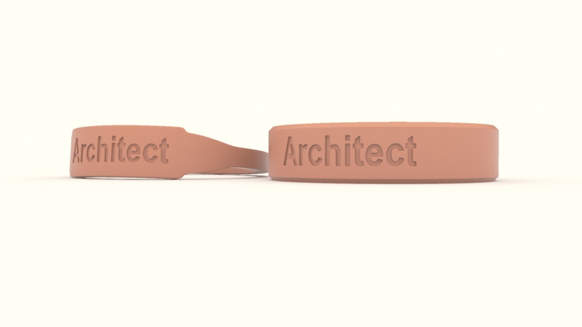 Architect Couple Ring Gold 3D print model_9