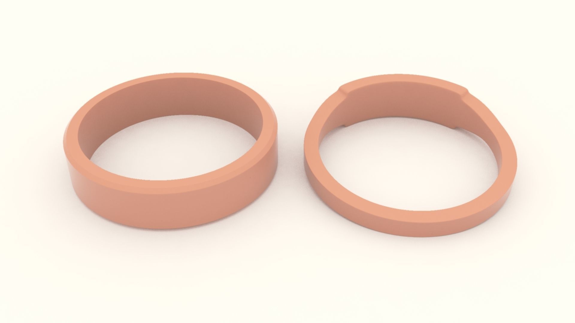 Architect Couple Ring Gold 3D print model_10