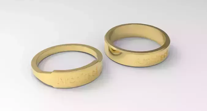 Architect Couple Ring Gold 3D print model Architect Couple Ring Gold 3D print model