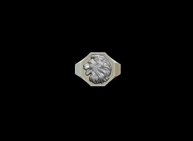 Lion ring 3D print model