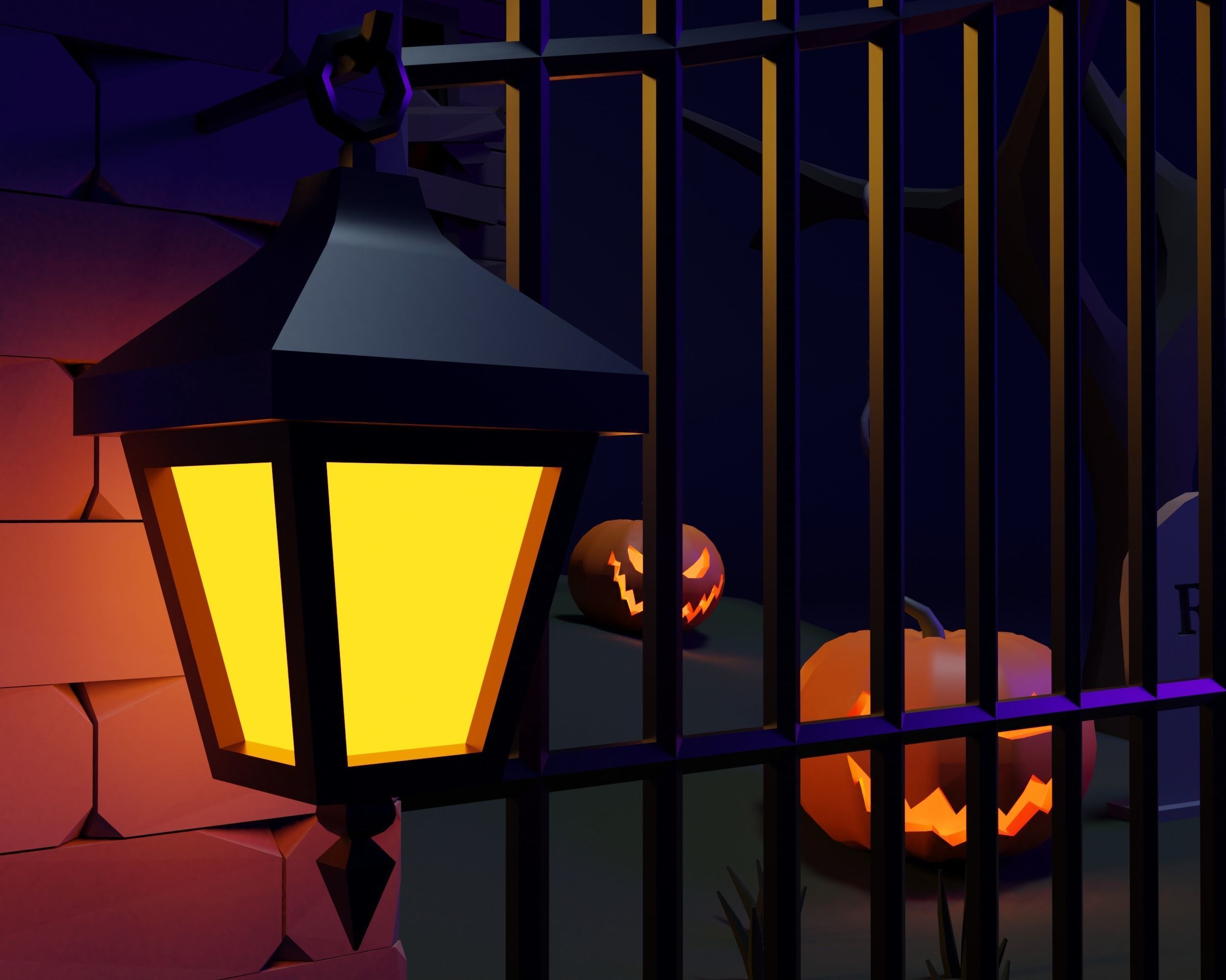Haunted House Low-poly 3D model_6