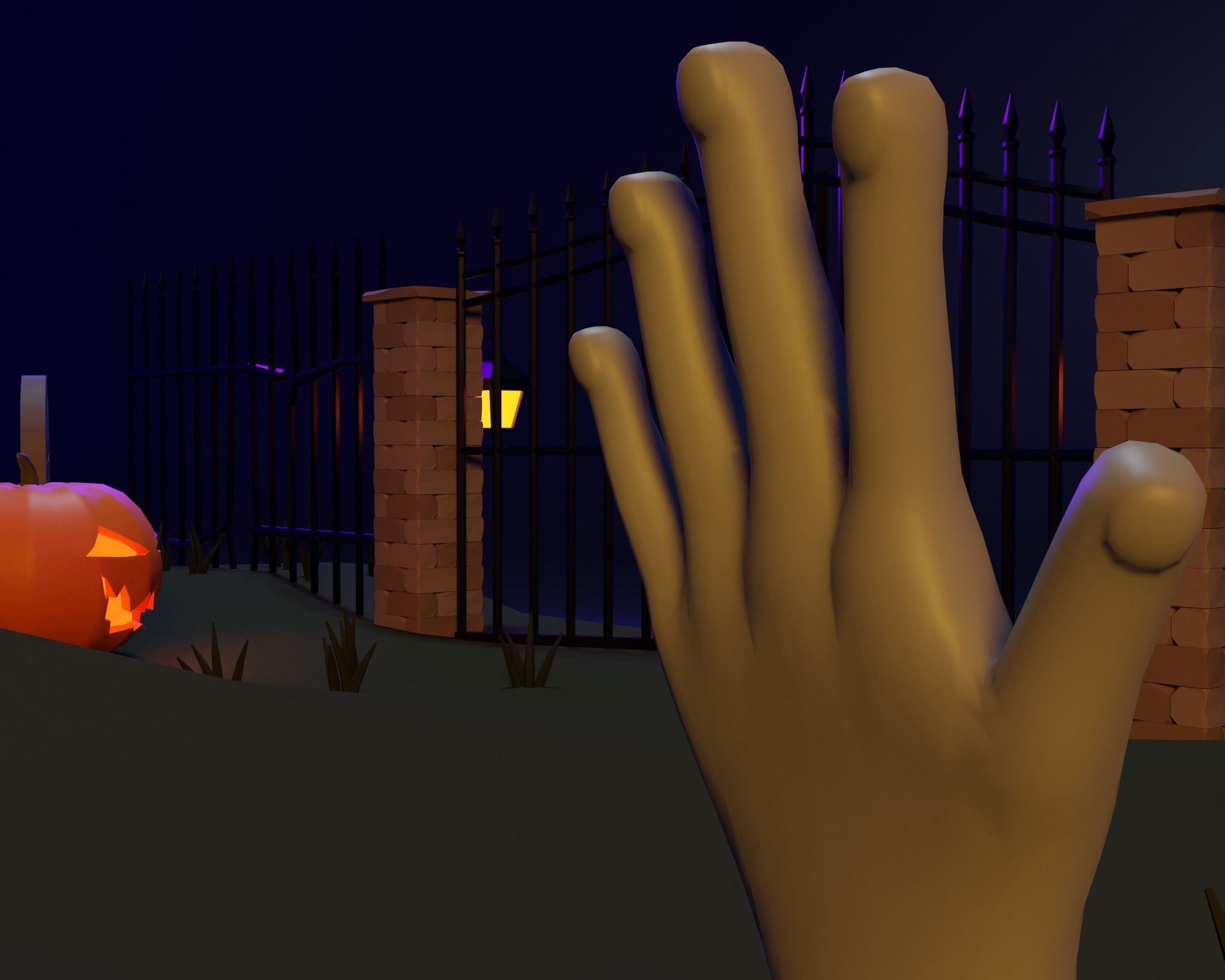 Haunted House Low-poly 3D model_4