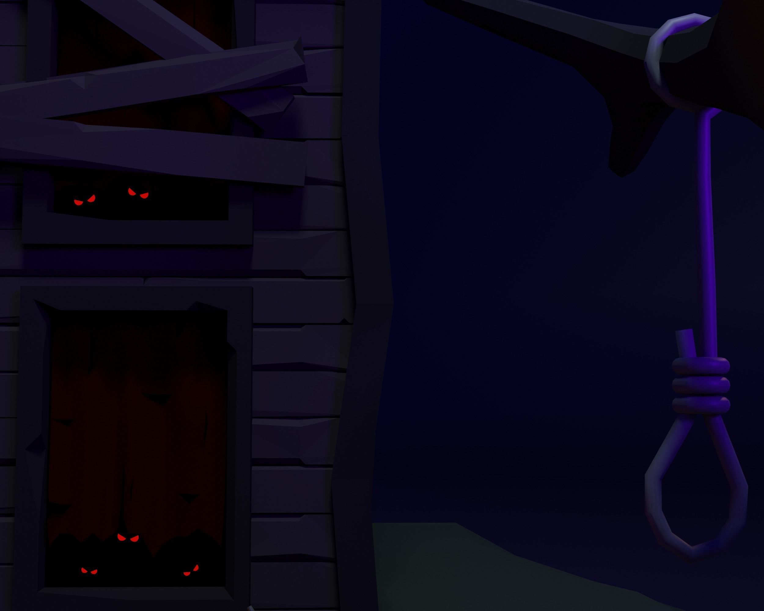 Haunted House Low-poly 3D model_7