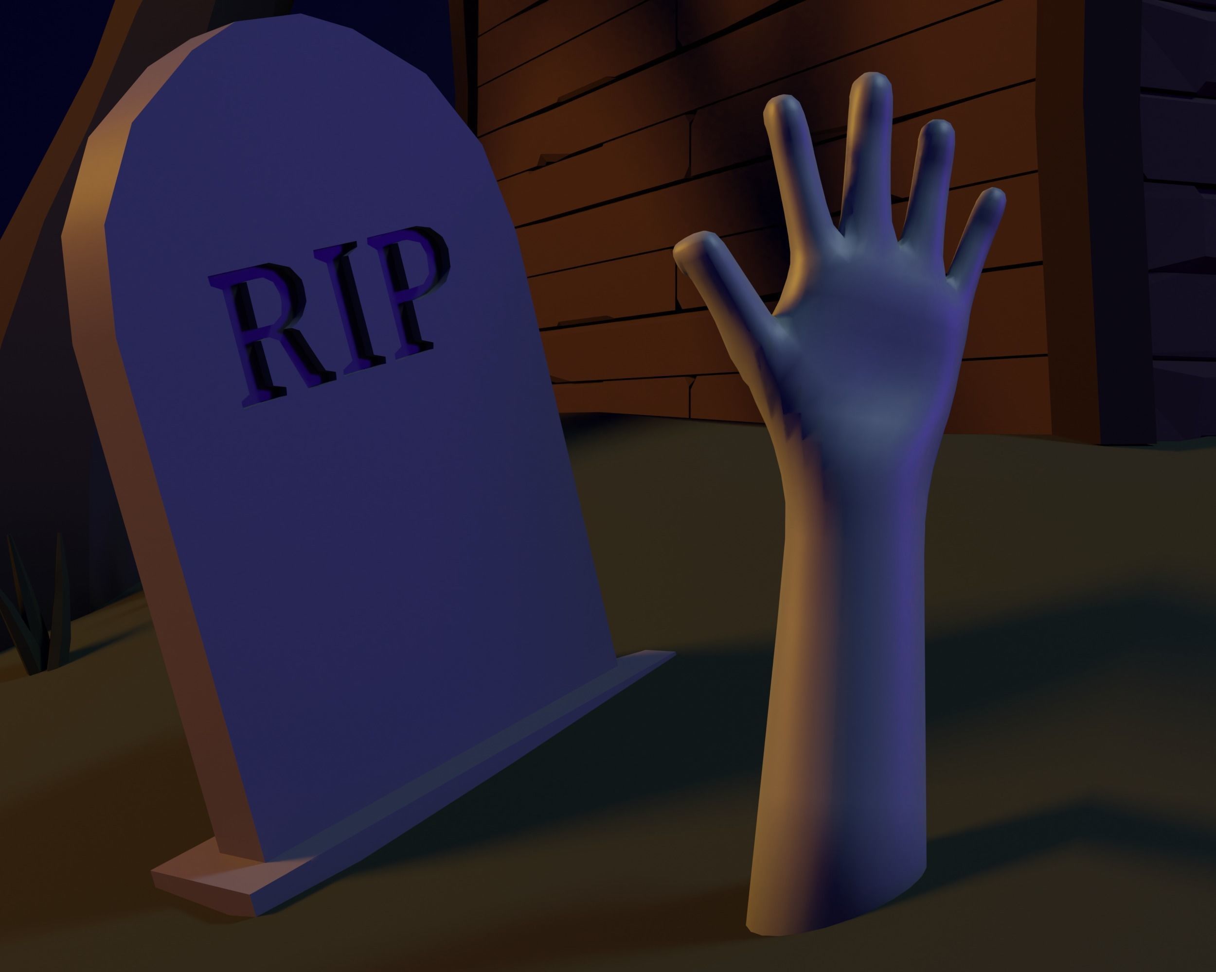 Haunted House Low-poly 3D model_5