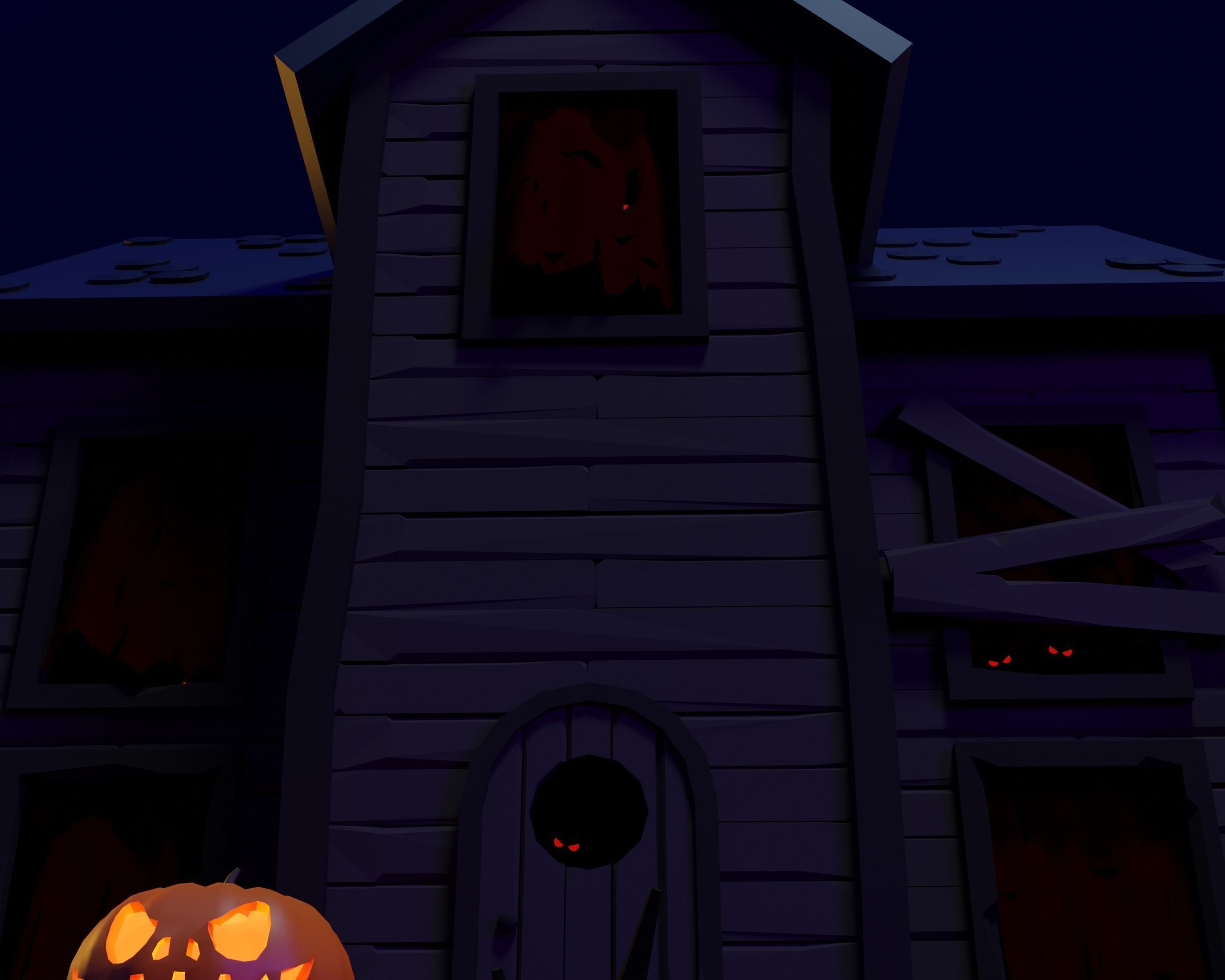 Haunted House Low-poly 3D model_8