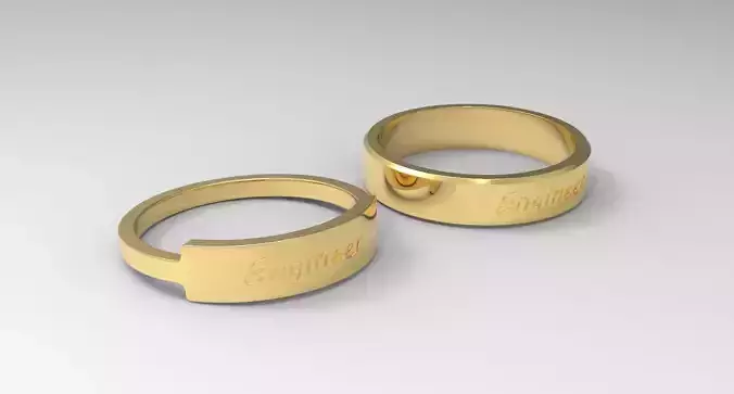 Engineer Couple Ring Gold