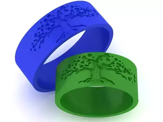 Wedding rings tree of life