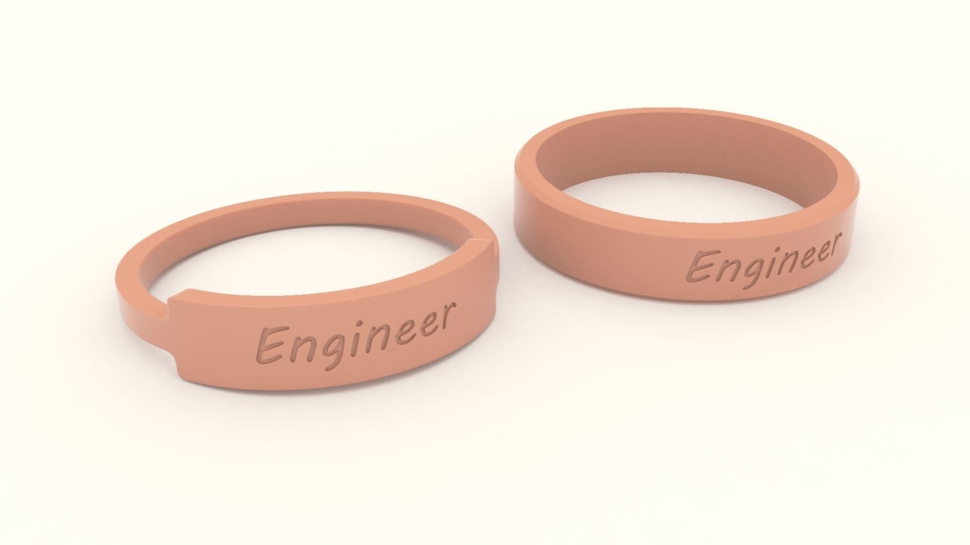 Engineer Couple Ring Platinum 3D print model_5