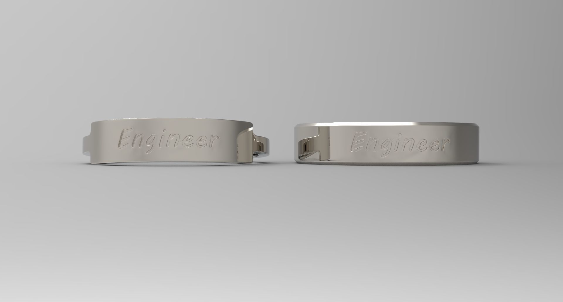 Engineer Couple Ring Platinum 3D print model_1