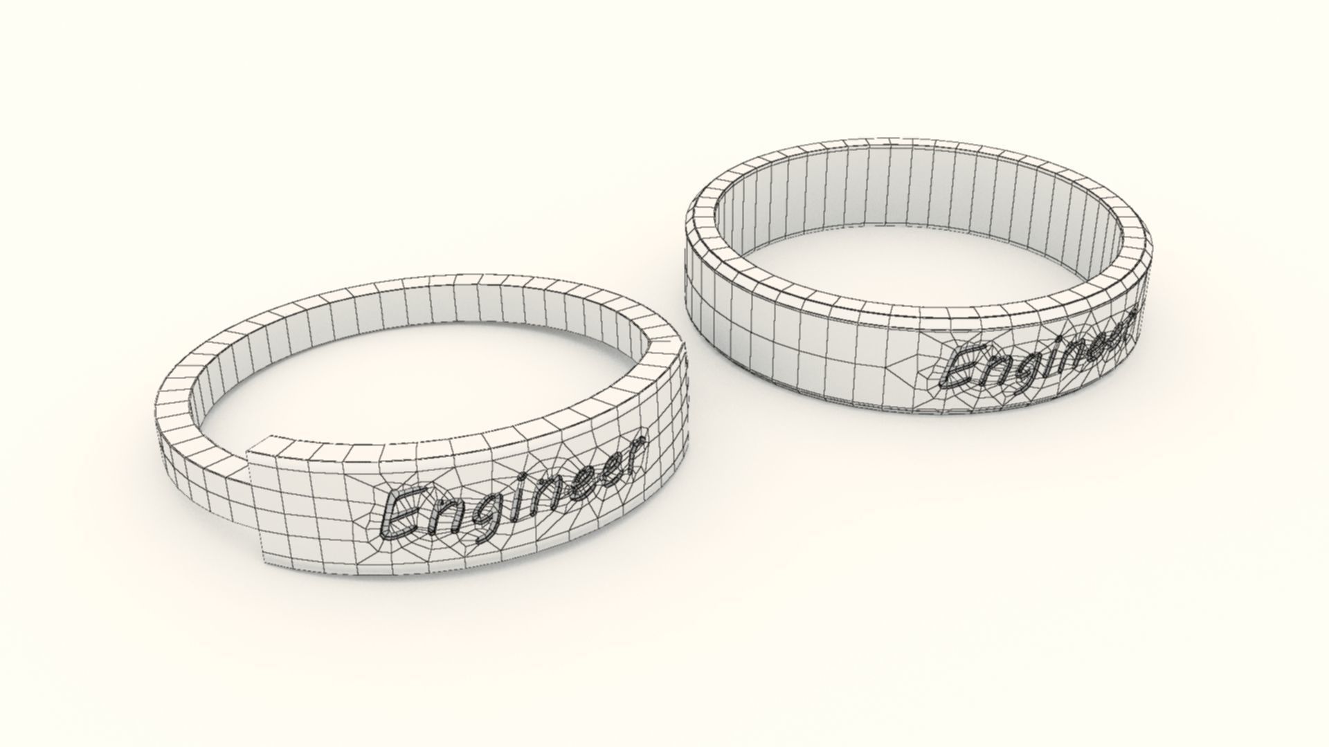 Engineer Couple Ring Platinum 3D print model_10