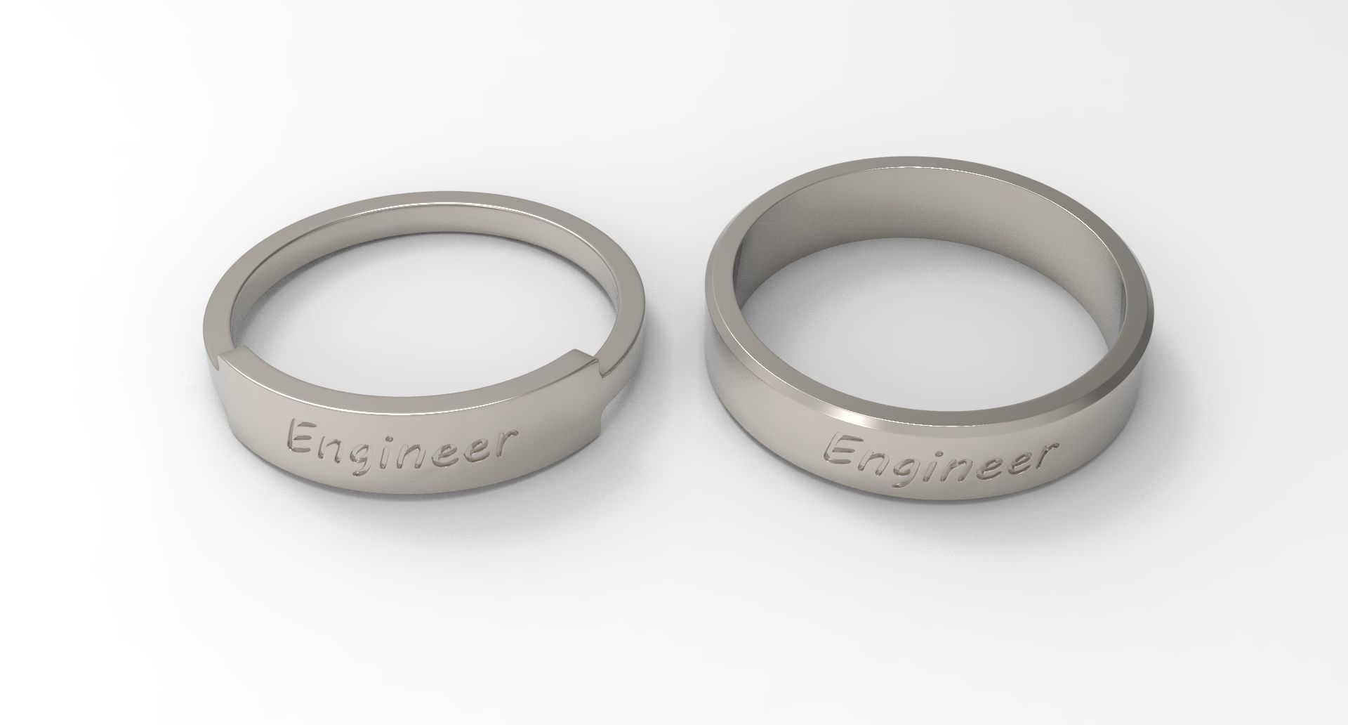 Engineer Couple Ring Platinum 3D print model_2
