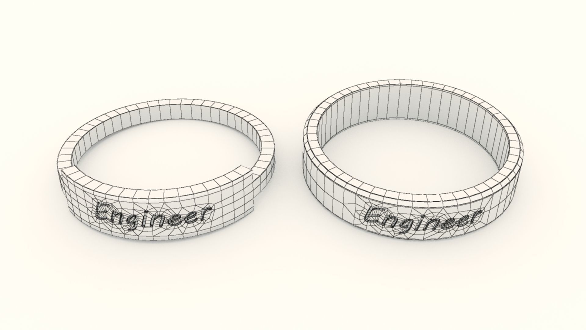 Engineer Couple Ring Platinum 3D print model_12