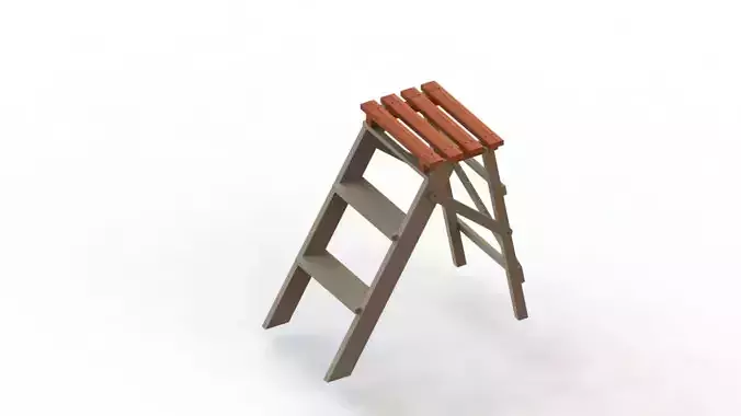 Folding step ladder 3D model
