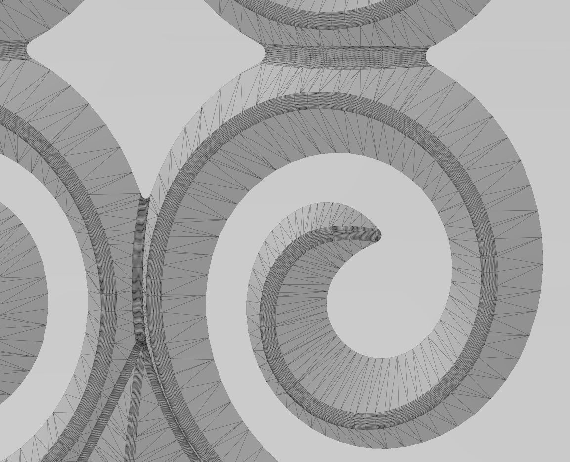 Floral motif decoration scroll relief 3D print model_11