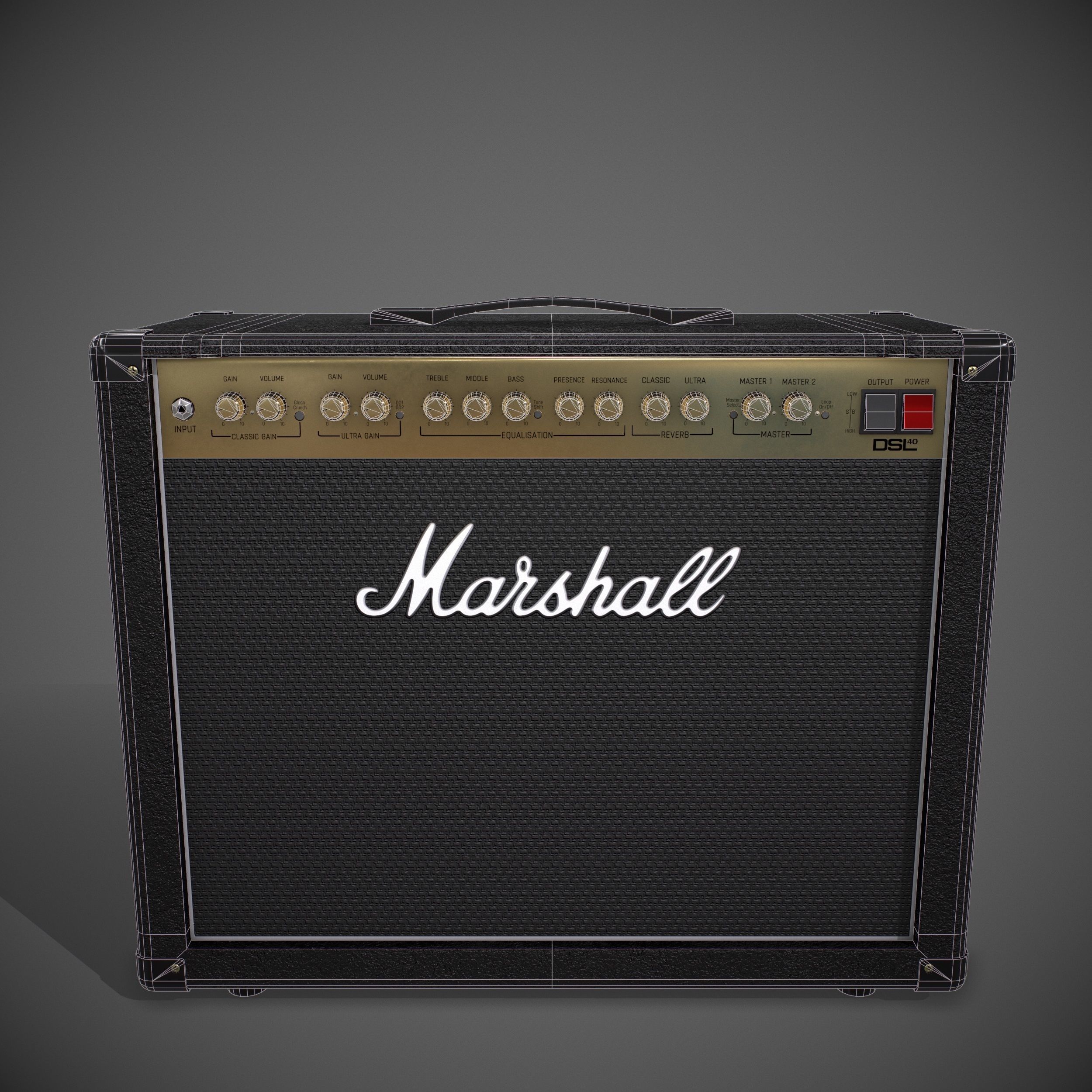 Marshall AMP DSL40CR Low-poly 3D model_4