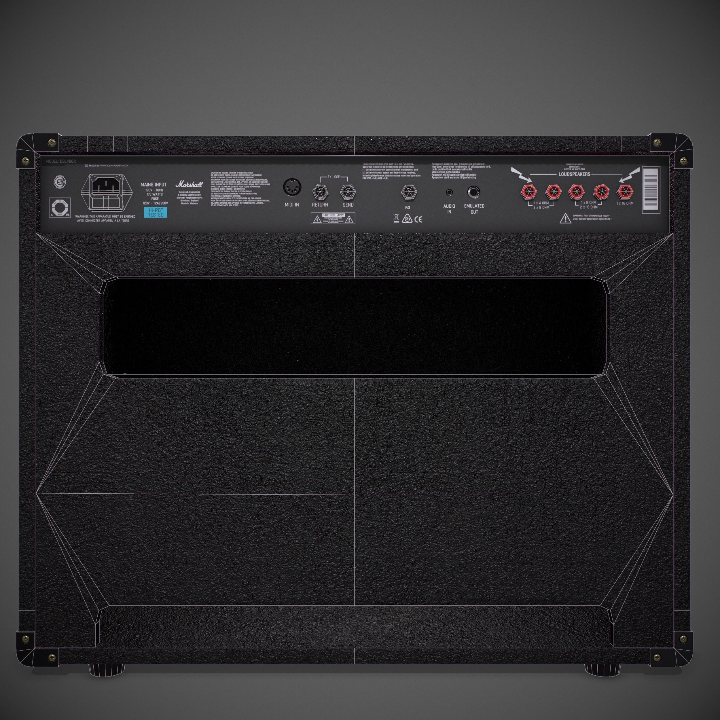 Marshall AMP DSL40CR Low-poly 3D model_8