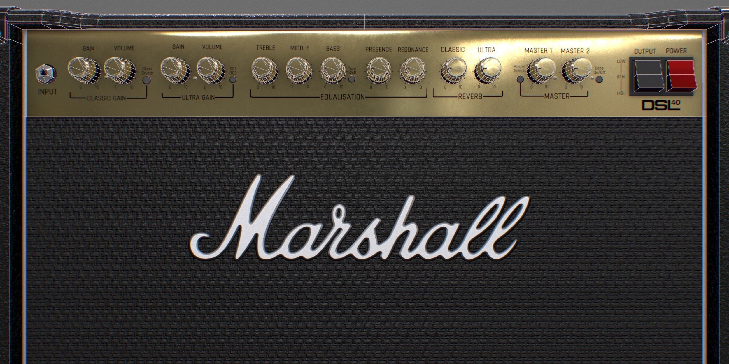 Marshall AMP DSL40CR Low-poly 3D model_12