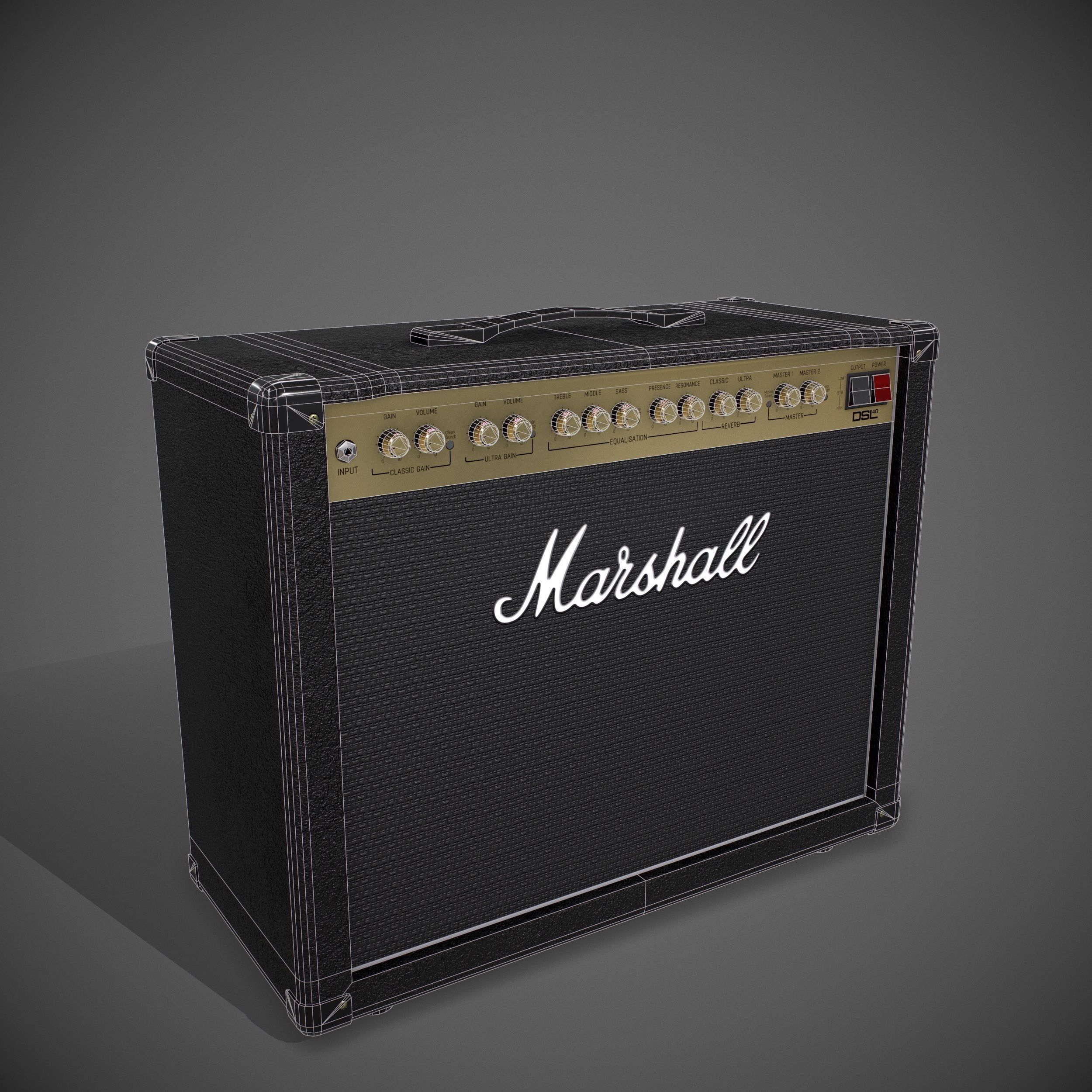 Marshall AMP DSL40CR Low-poly 3D model_2