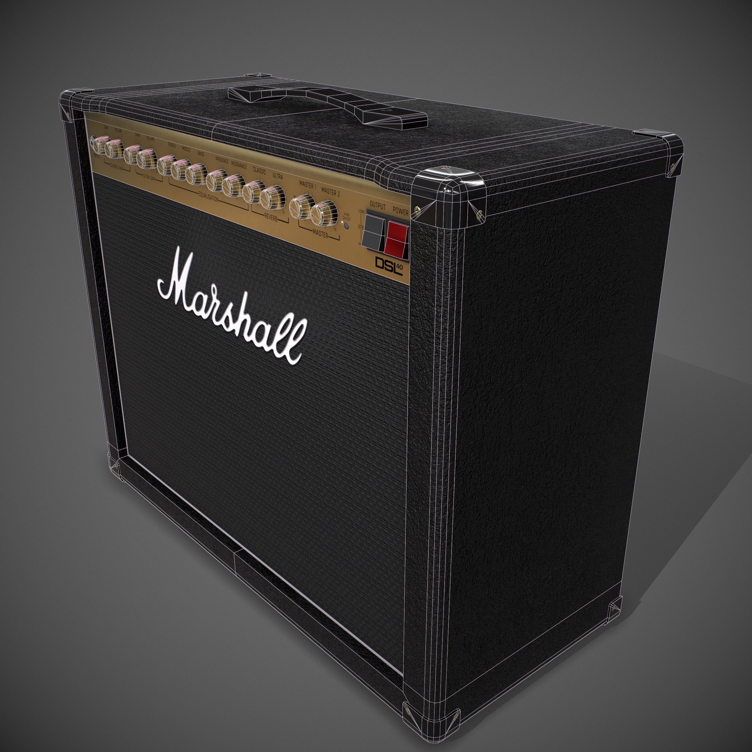 Marshall AMP DSL40CR Low-poly 3D model_6