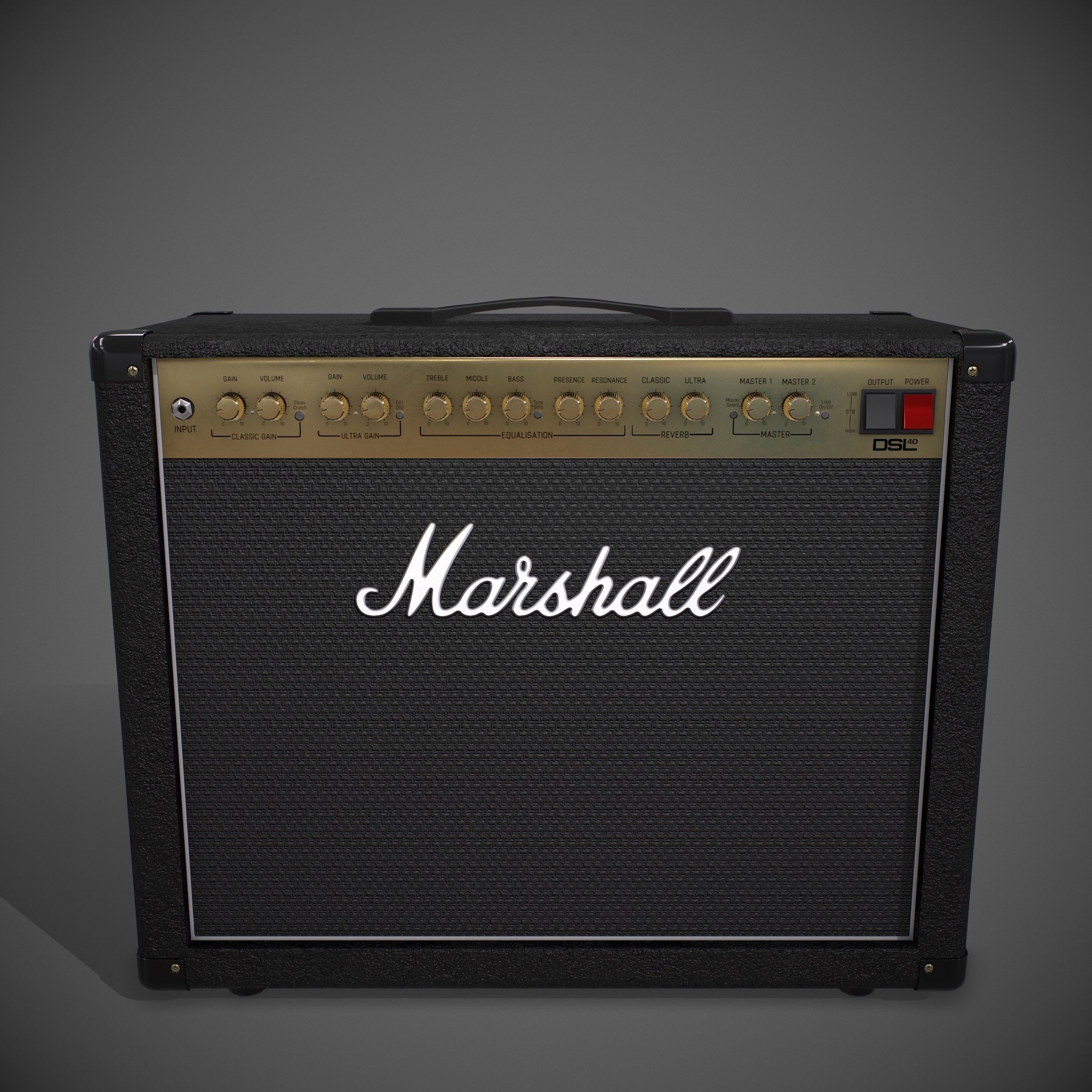 Marshall AMP DSL40CR Low-poly 3D model_3