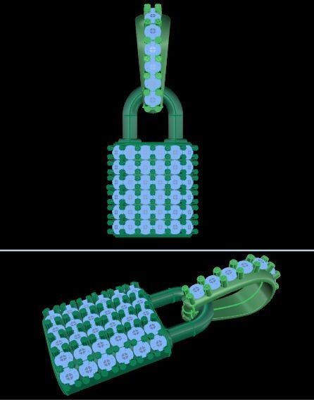 Diamond Lock Pendant 3D print model_5