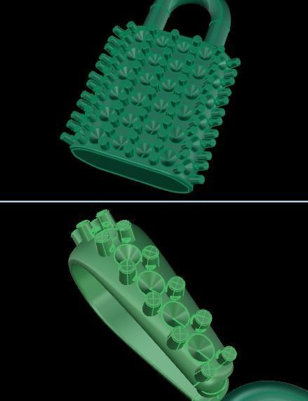 Diamond Lock Pendant 3D print model_7