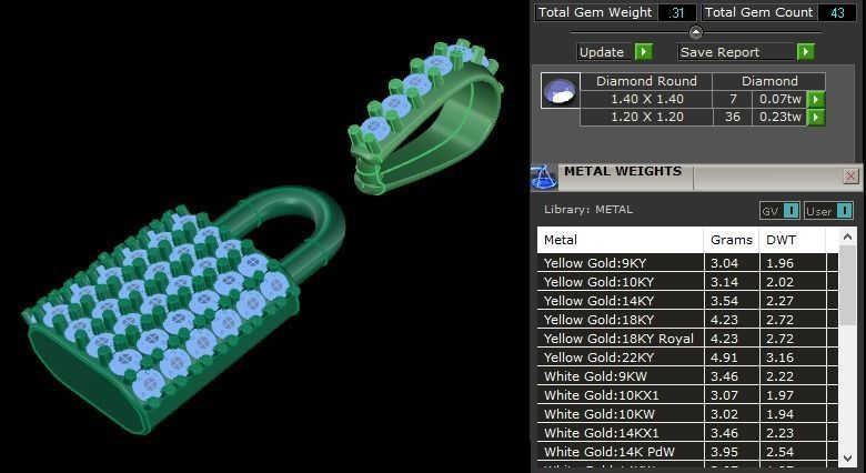 Diamond Lock Pendant 3D print model_4