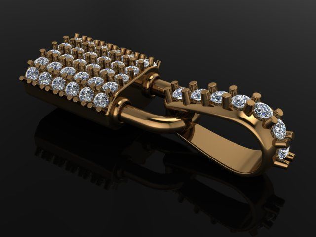 Diamond Lock Pendant 3D print model_1