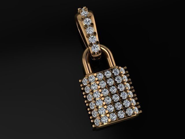 Diamond Lock Pendant 3D print model