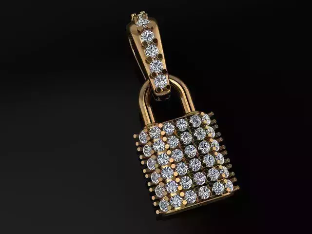Diamond Lock Pendant 3D print model