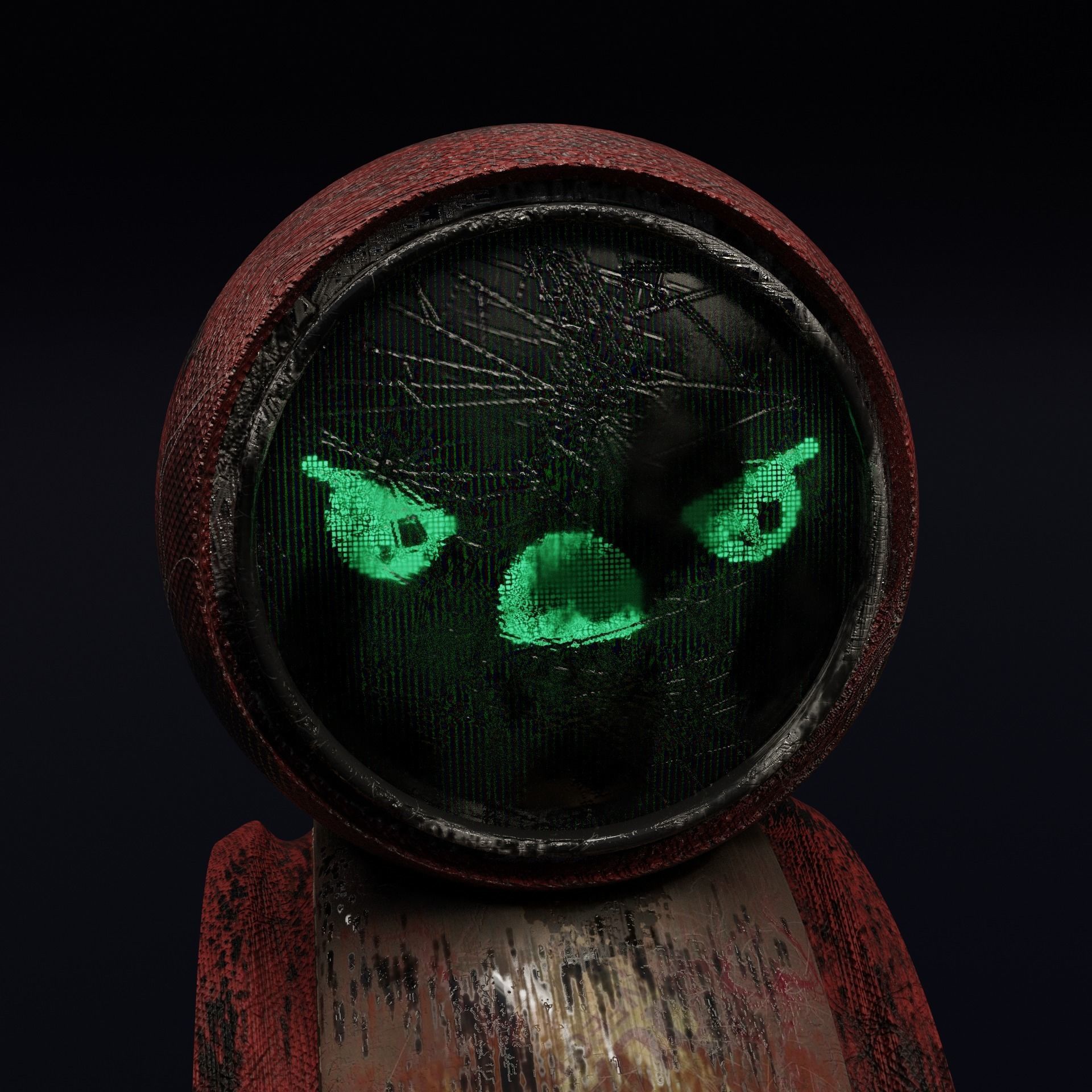 Old And Damaged Rigged Robot  Free 3D model_7