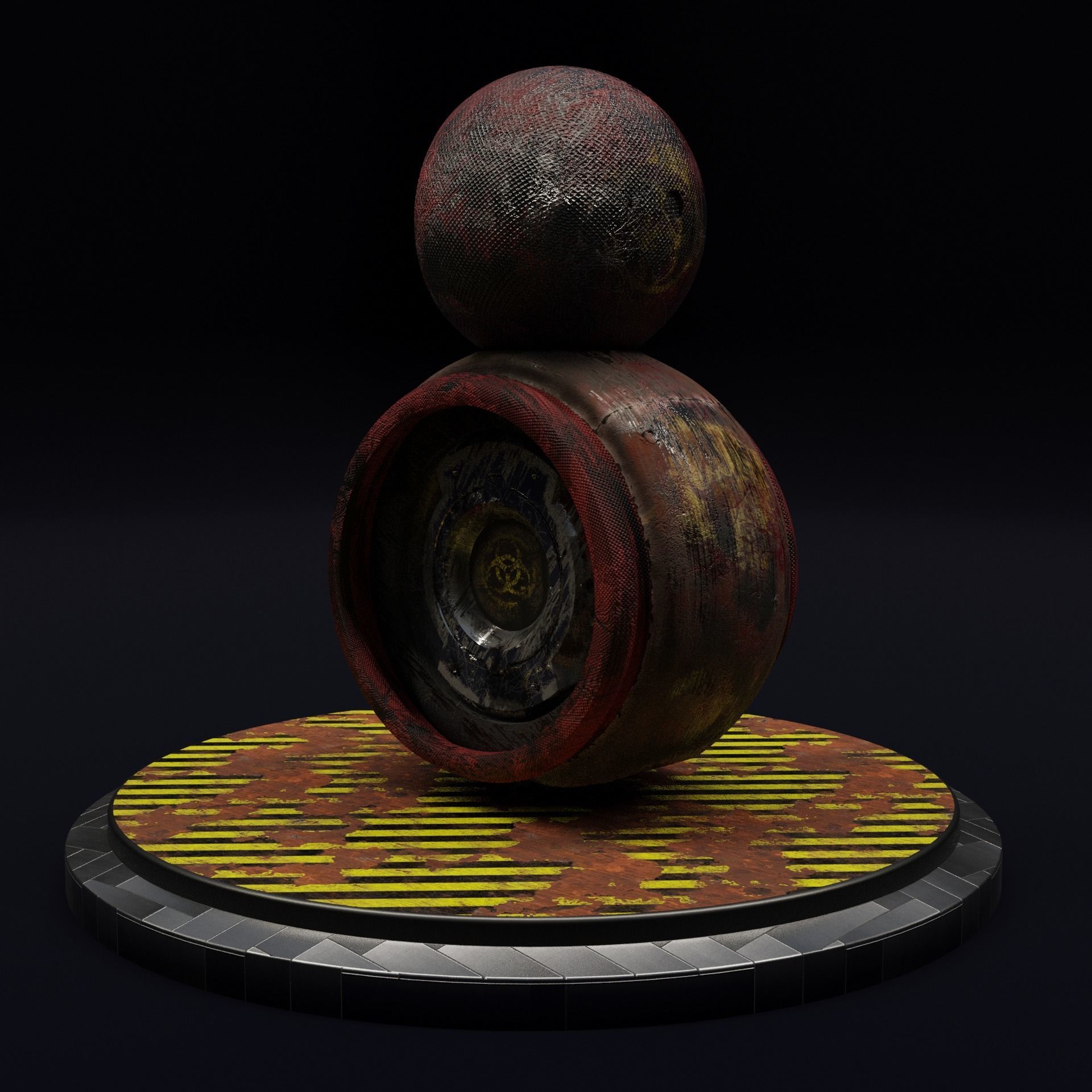 Old And Damaged Rigged Robot  Free 3D model_4