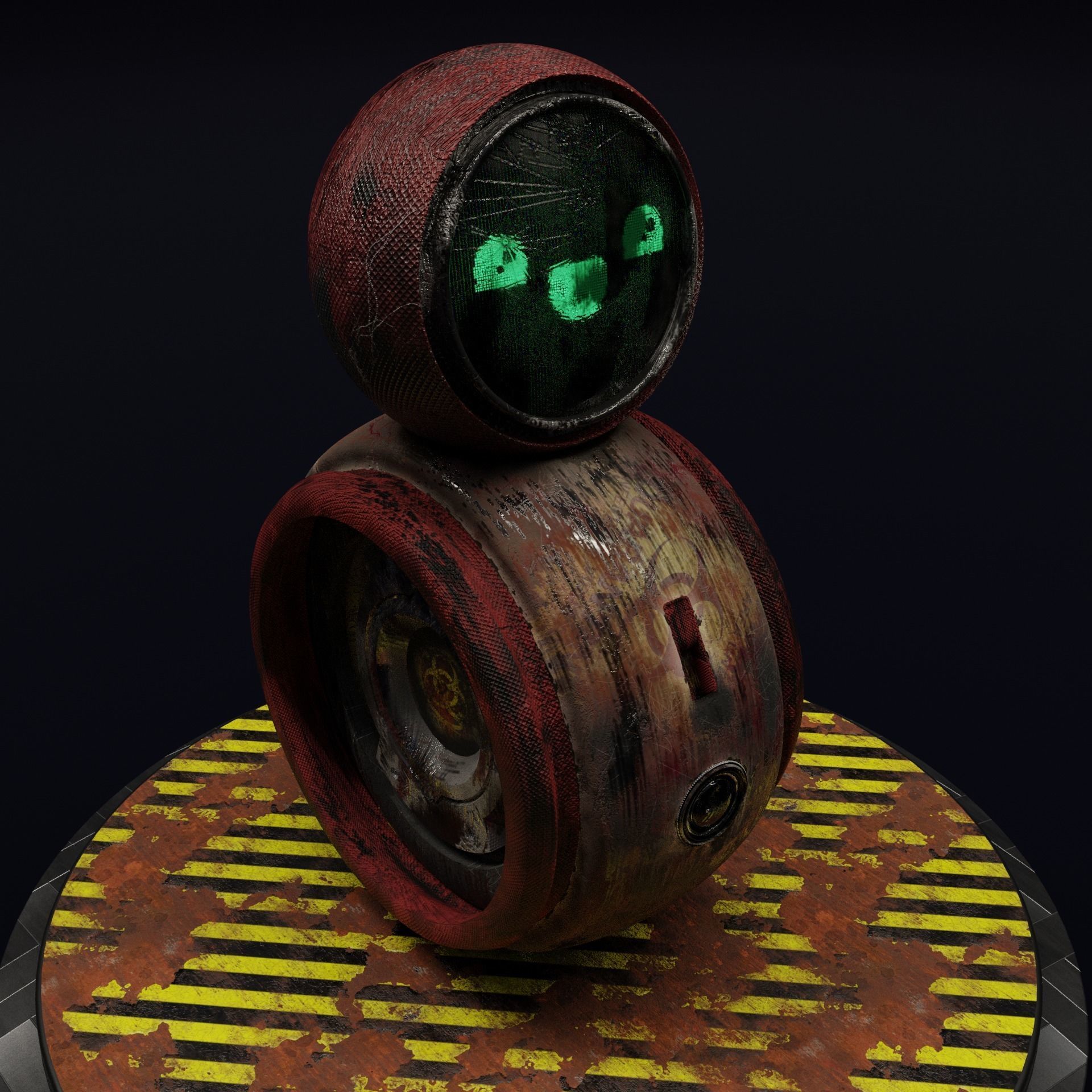 Old And Damaged Rigged Robot  Free 3D model_6