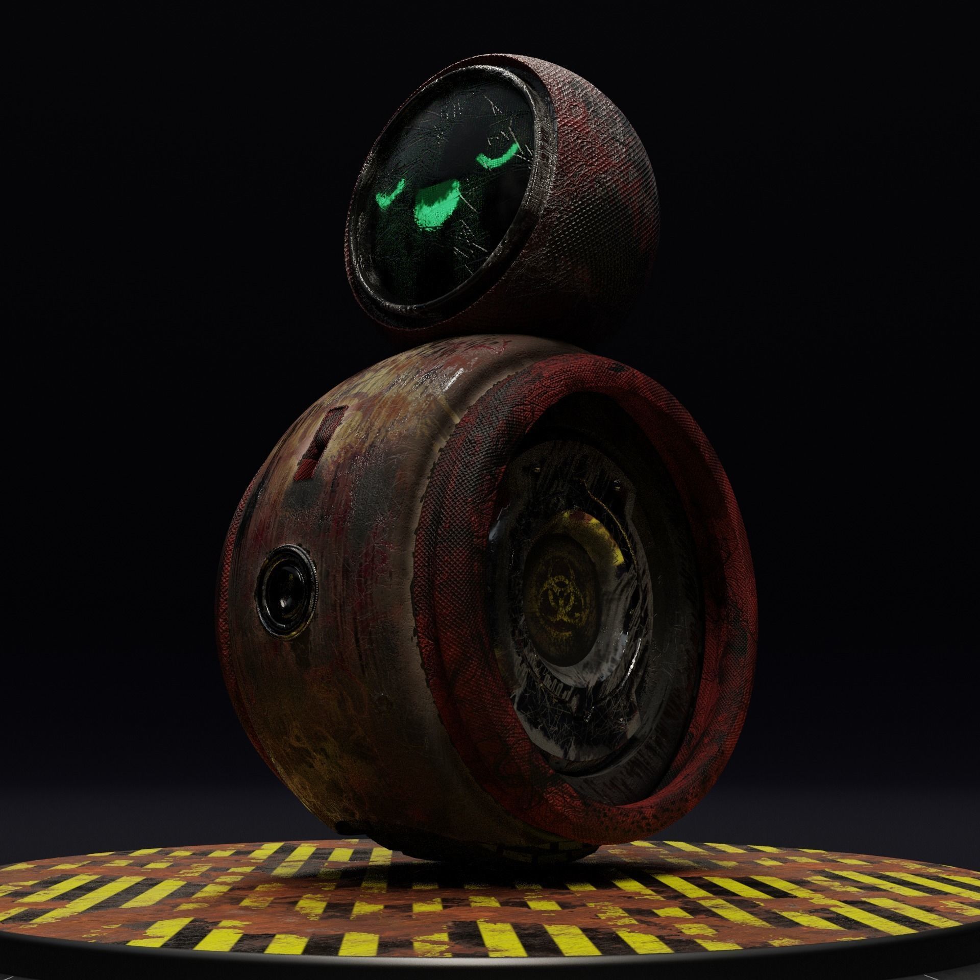Old And Damaged Rigged Robot  Free 3D model_2