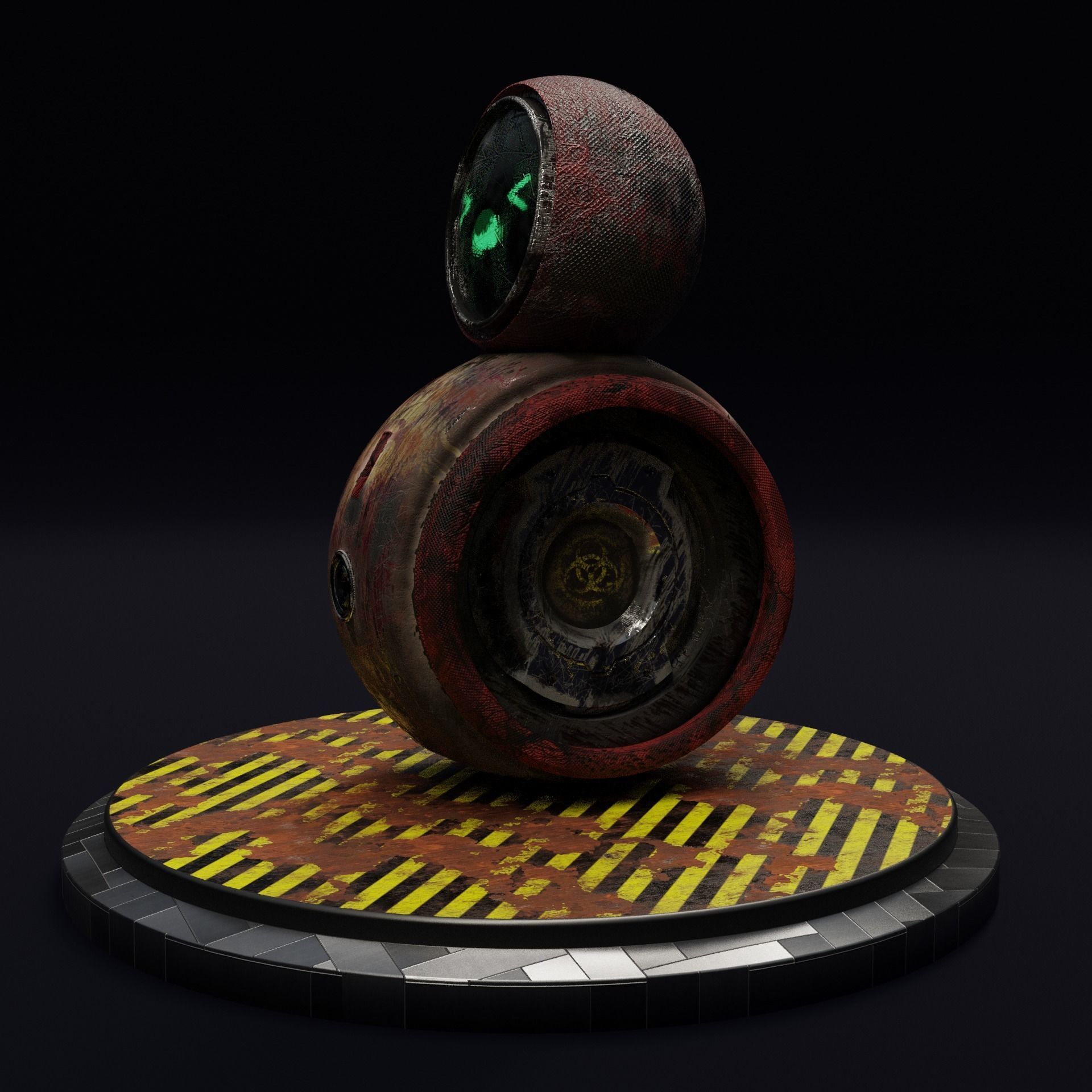 Old And Damaged Rigged Robot  Free 3D model_5