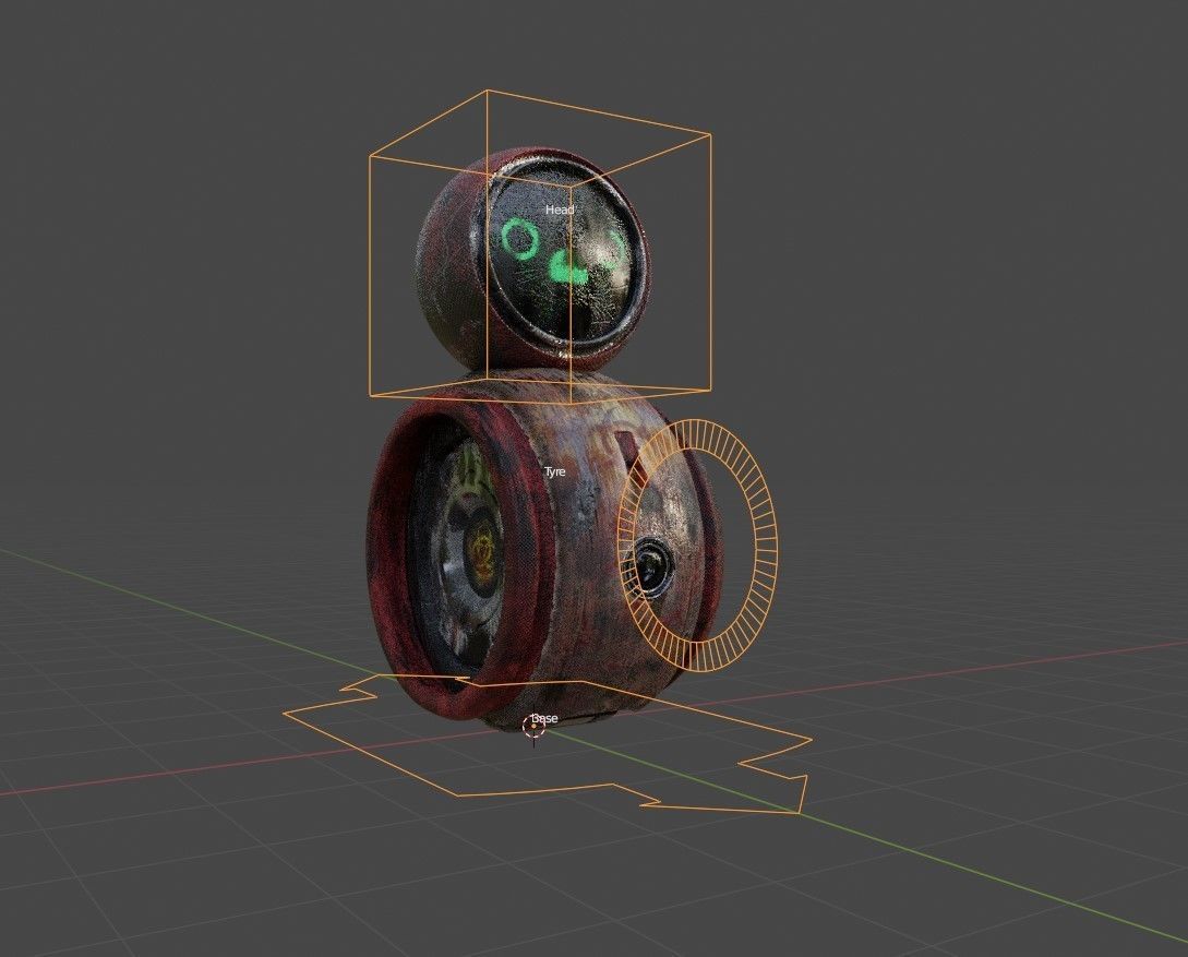 Old And Damaged Rigged Robot  Free 3D model_10