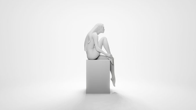 Woman sitting 8 3D print model