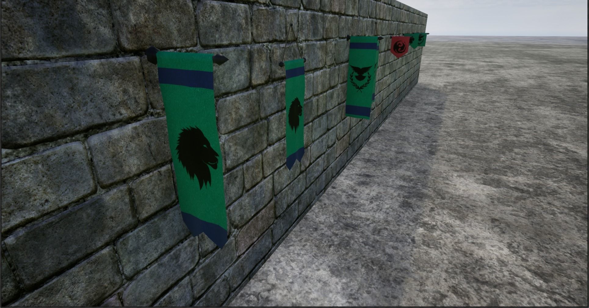 Hanging Medieval Banners Low-poly 3D model_10