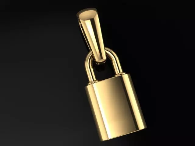 Dainty Lock Pendant 3D print model_0