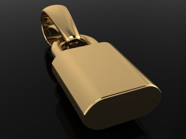 Dainty Lock Pendant 3D print model_2