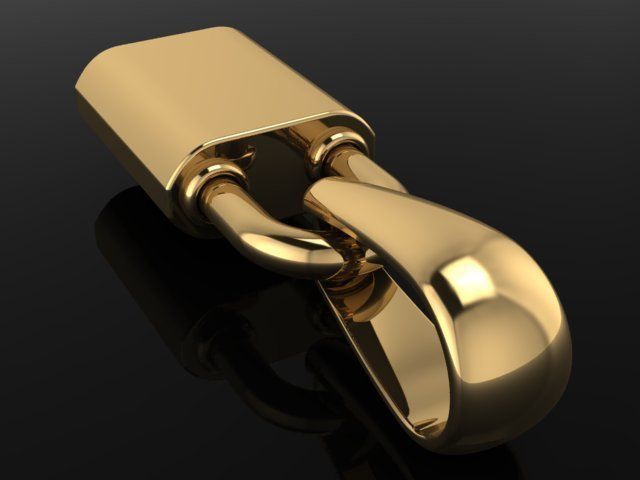 Dainty Lock Pendant 3D print model_1