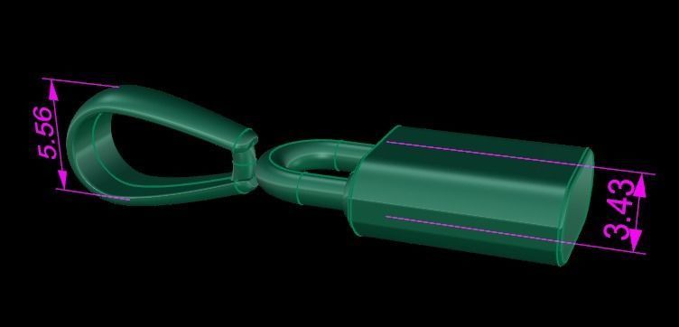Dainty Lock Pendant 3D print model_5